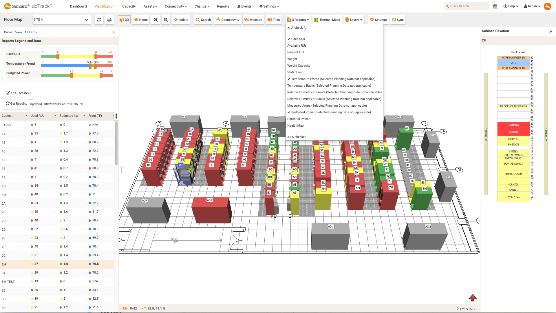 Screenshot of Multiple Floor Map Reports